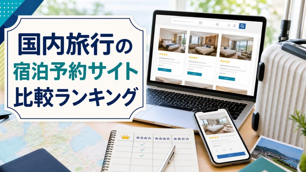 国内旅行の宿泊予約サイト比較ランキングのアイキャッチ画像